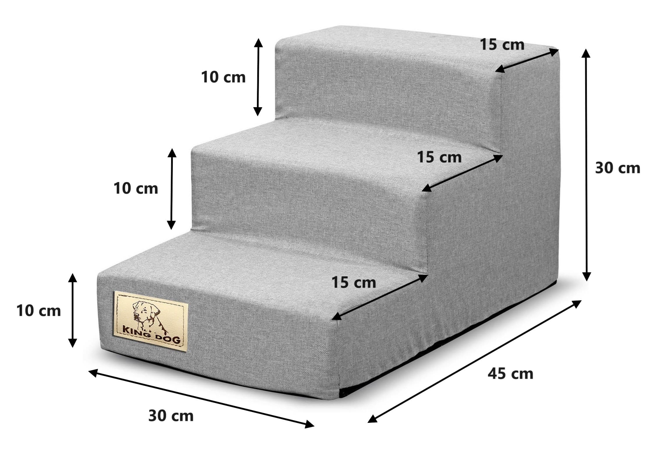 Schodki dla psa lub kota 3 stopniowe ROZBIERALNE antyslip Szare