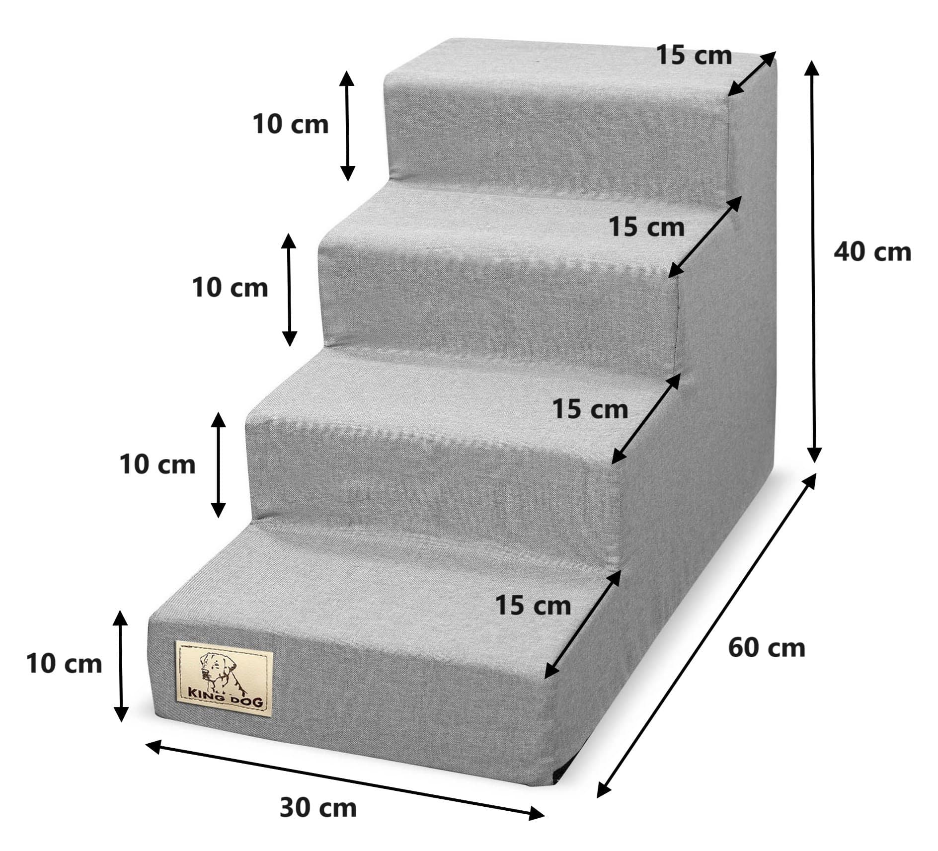 Schodki dla psa lub kota 4 stopniowe ROZBIERALNE antyslip Szare