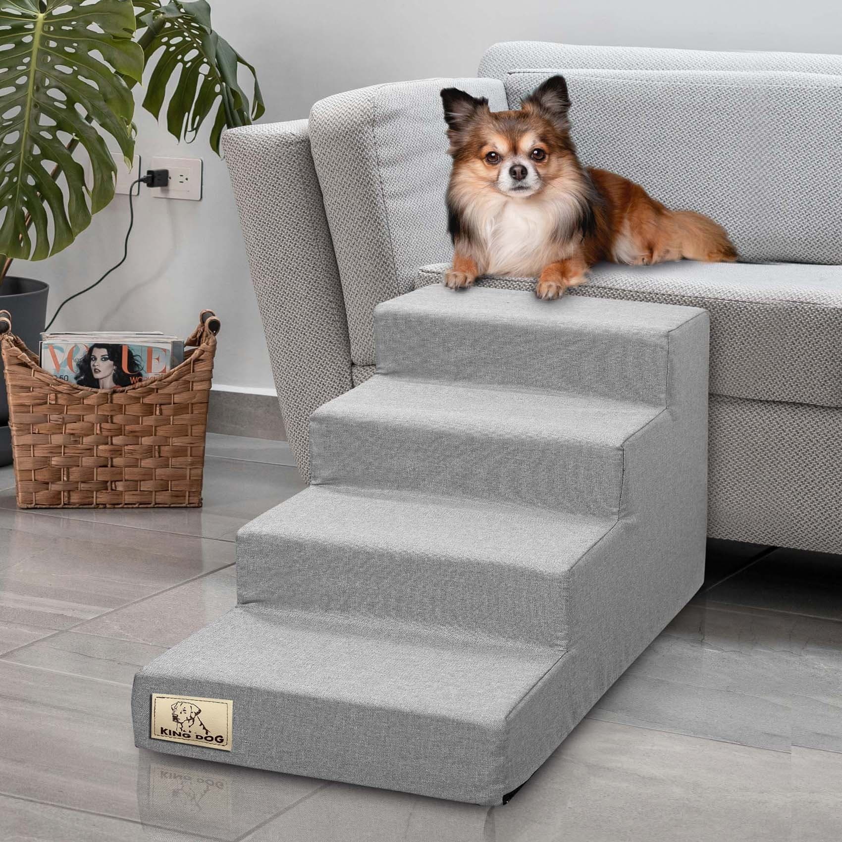 Schodki dla psa lub kota 4 stopniowe ROZBIERALNE antyslip Szare