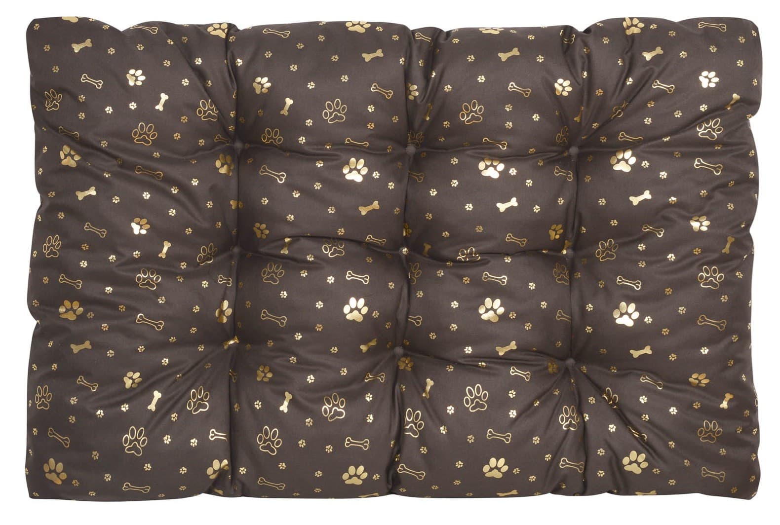 Legowisko dla psa PODUSZKA 100x70 cm Wodoodporna Kości Złote