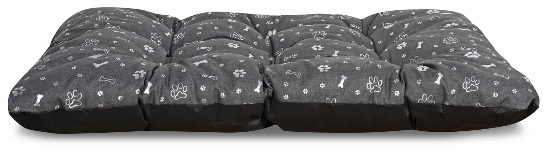 Legowisko dla psa PODUSZKA 80x60 cm Wodoodporna Kości Srebrne