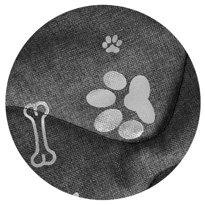 Legowisko dla psa PODUSZKA 80x60 cm Wodoodporna Kości Srebrne