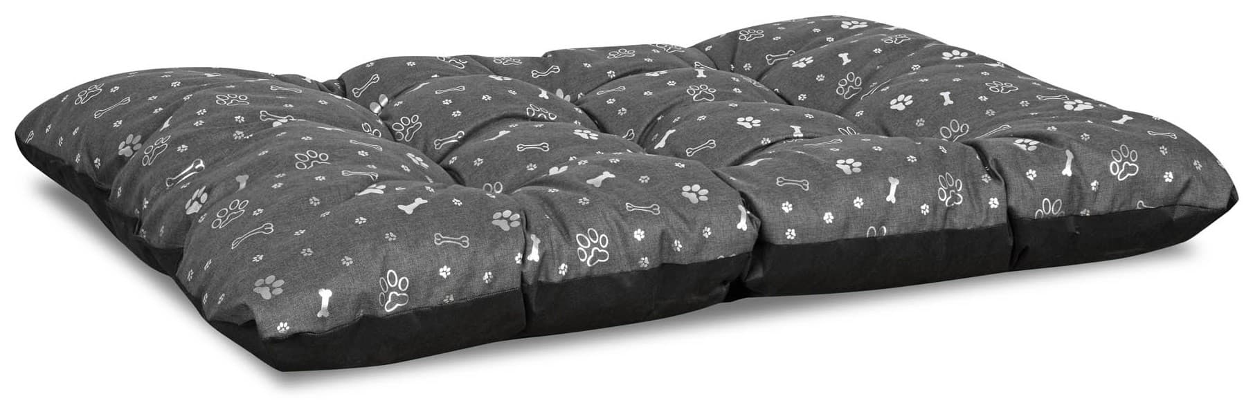 Legowisko dla psa PODUSZKA 100x70 cm Wodoodporna Kości Srebrne