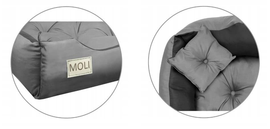 Legowisko dla psa kojec 115x95 cm Personalizowane Szare